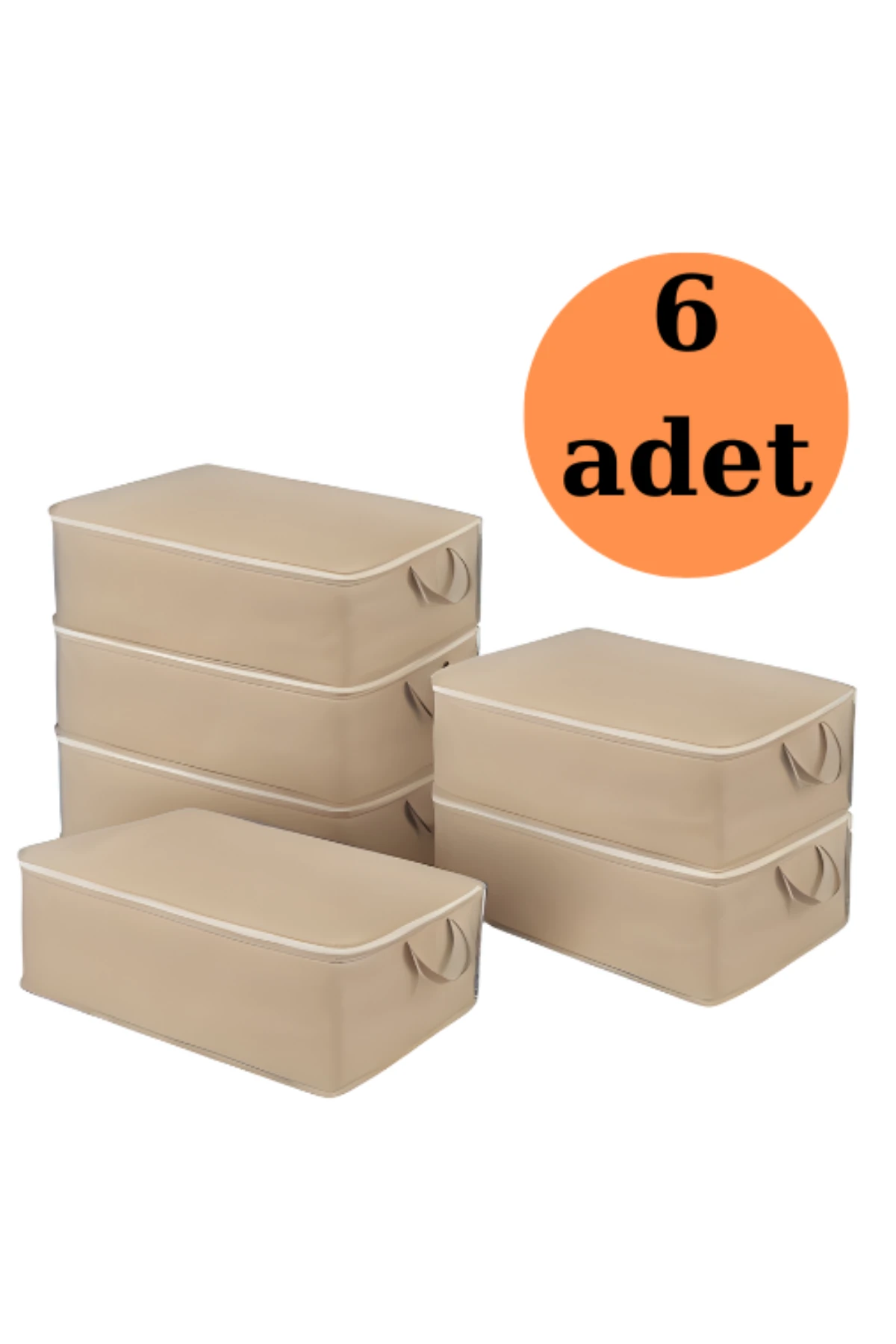 6 Adet Büyük Boy Yatak Baza Altı Çok Amaçlı Hurç 64 x 45 x 22 Cm