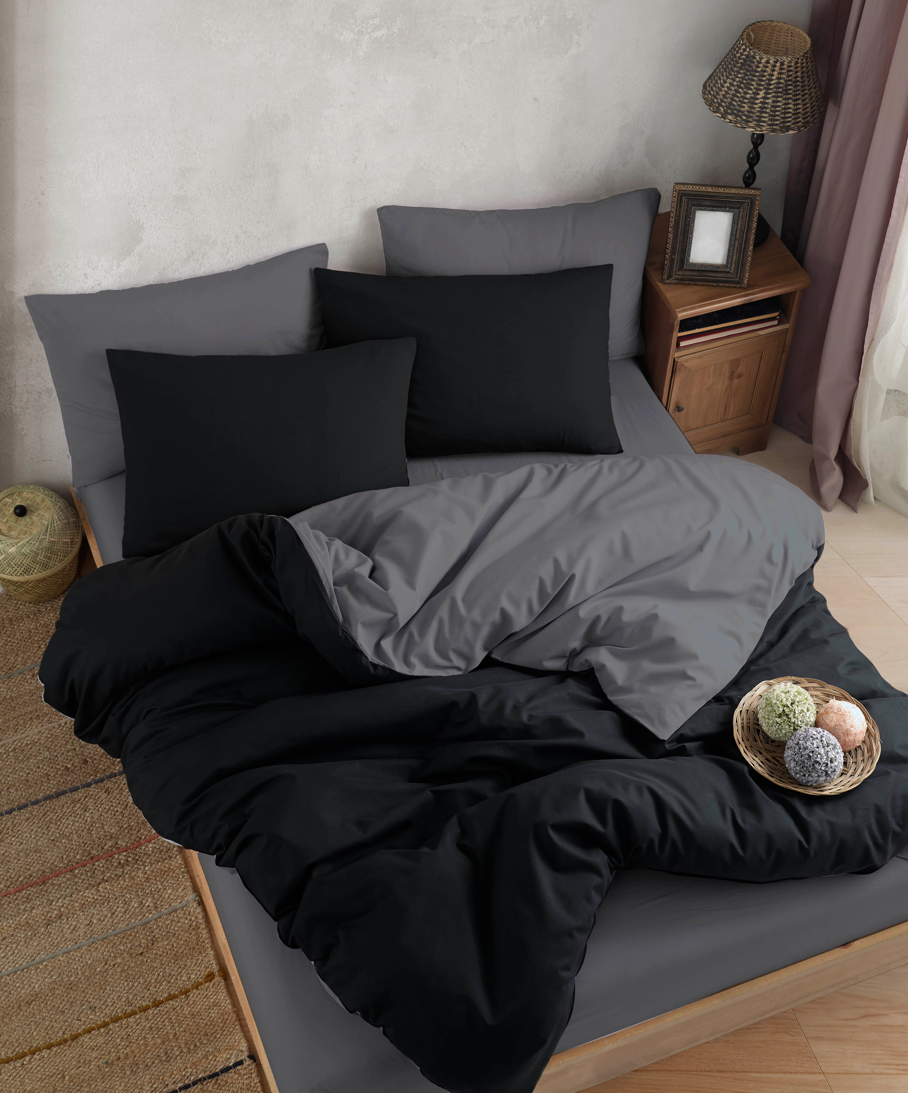 Lastikli Çarşaflı Nevresim Takımı Tek Kişilik (1 Adet Yastık Kılıflı)