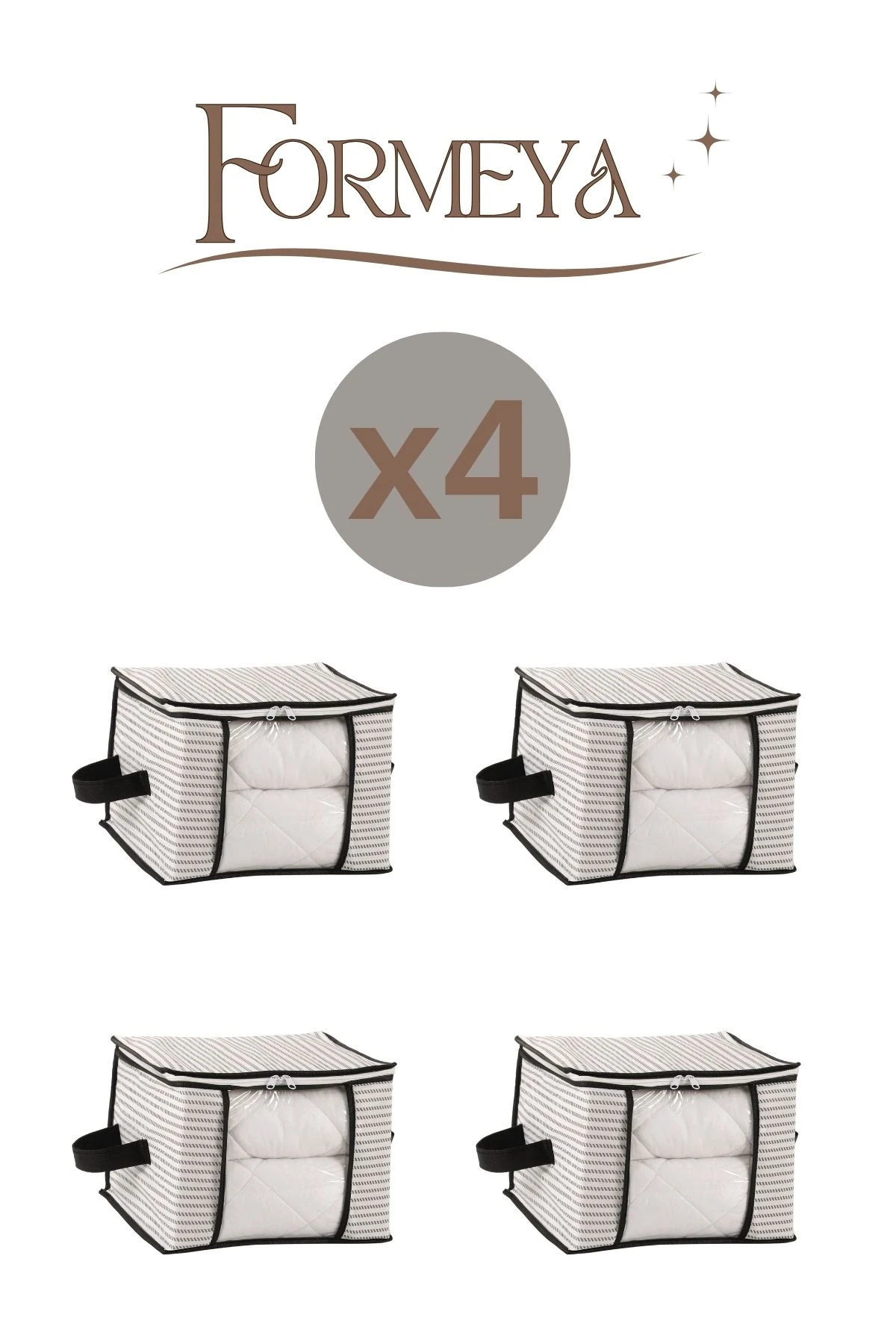 4 Adet Lüks Pencereli Çok Amaçlı Dolap Düzenleyici Hurç Çorap Hurcu 34 x 22 x 22 cm