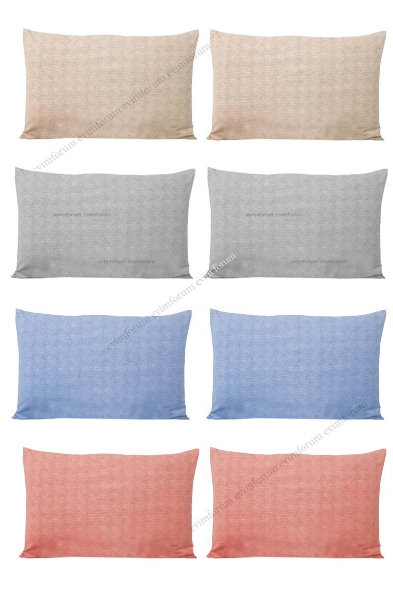 8 Adet Kapaklı Yastık Kılıfı 4 Farklı Renk 50*70 Cm