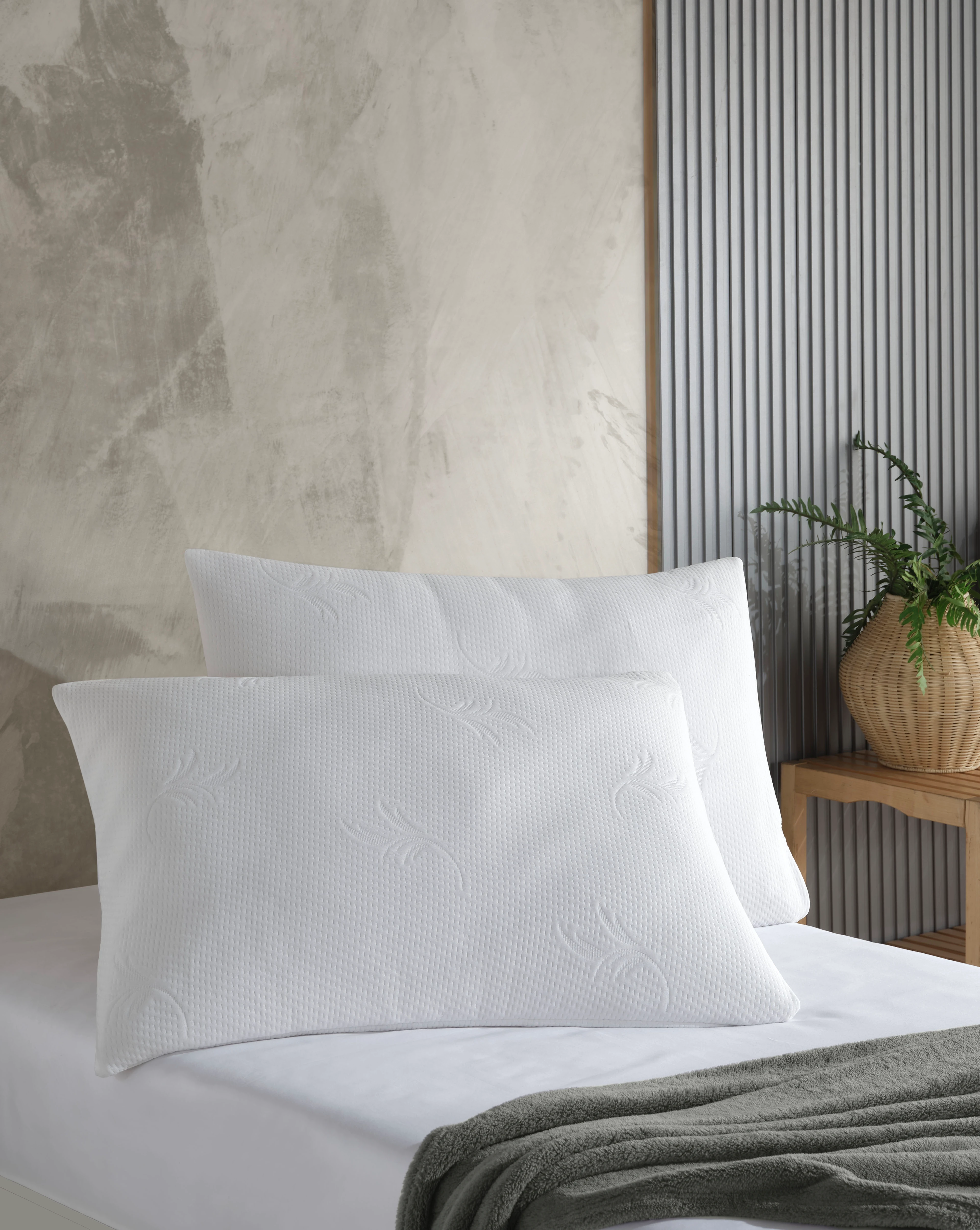 Fermuarlı Çiçek Desen Beyaz Yastık Koruyucu Kılıf Yastık Kılıfı 2 adet