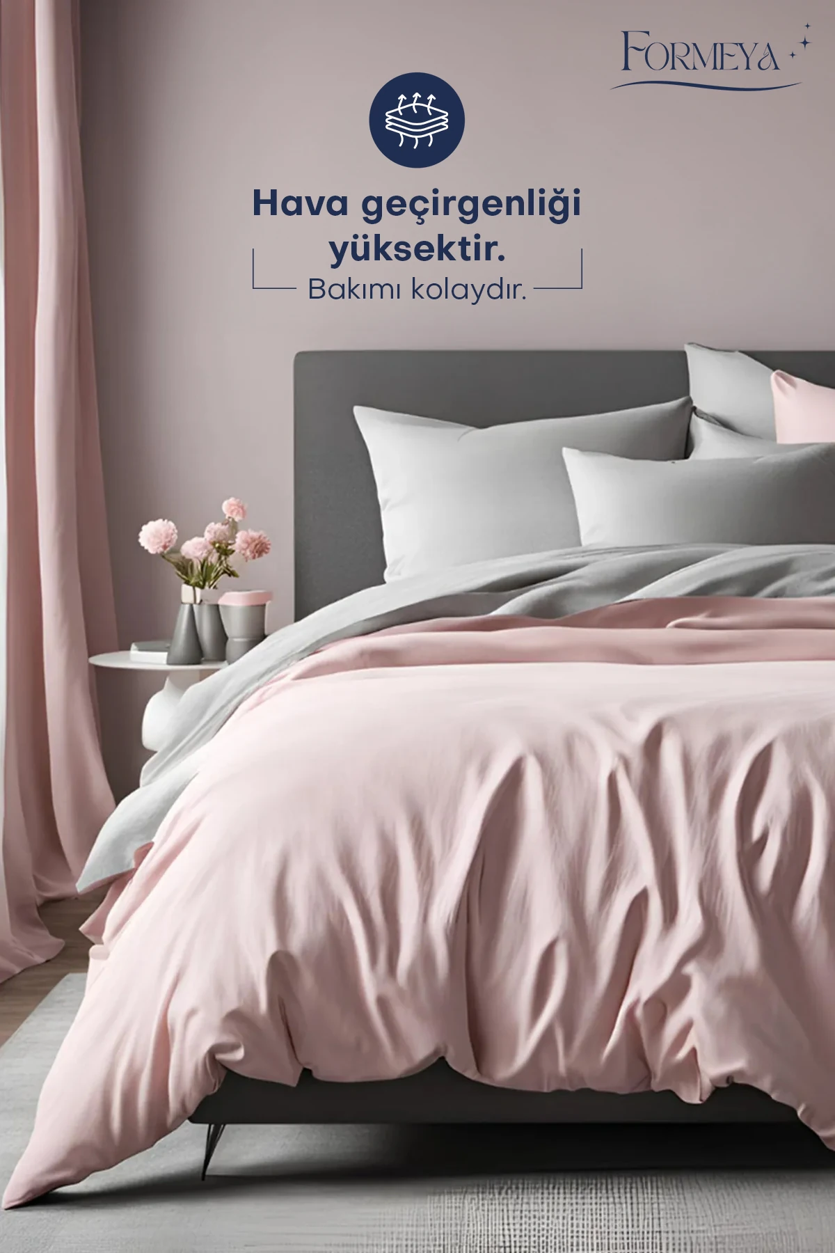 Lastikli Çarşaflı Nevresim Takımı Tek Kişilik (1 Adet Yastık Kılıflı)