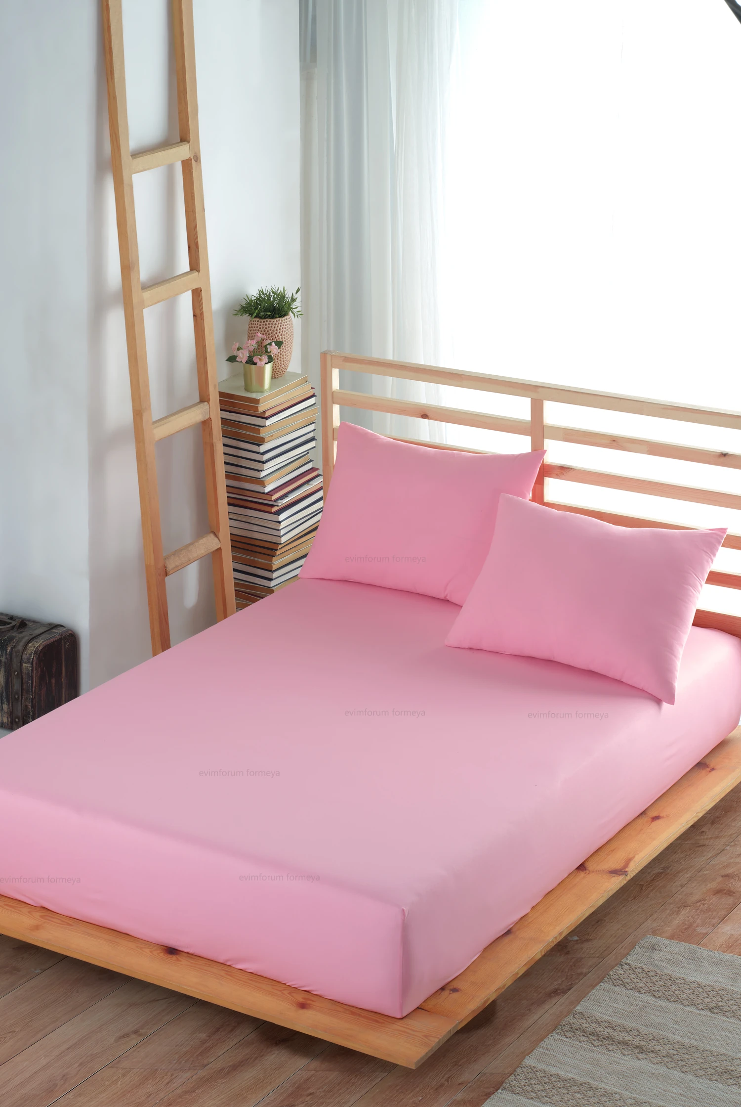 Lastikli Çarşaf Takımı %100 Pamuk Yastık Kılıflı Ranforce Kumaş 