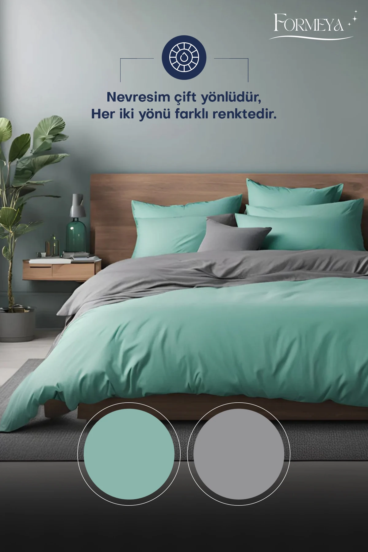 Lastikli Çarşaflı Nevresim Takımı Tek Kişilik (1 Adet Yastık Kılıflı)