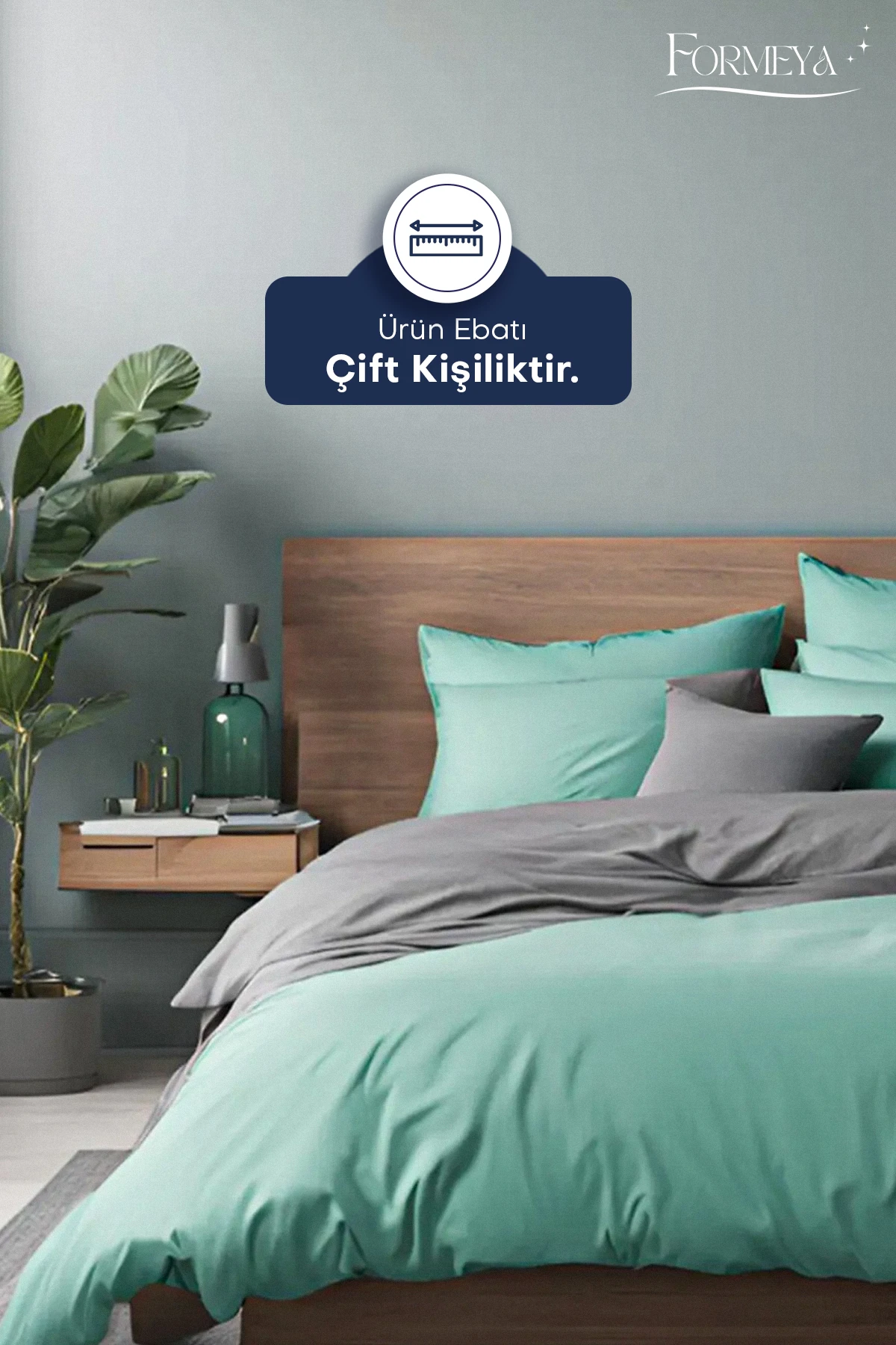 Lastikli Çarşaflı Nevresim Takımı Çift Kişilik (2 Adet Yastık Kılıflı)