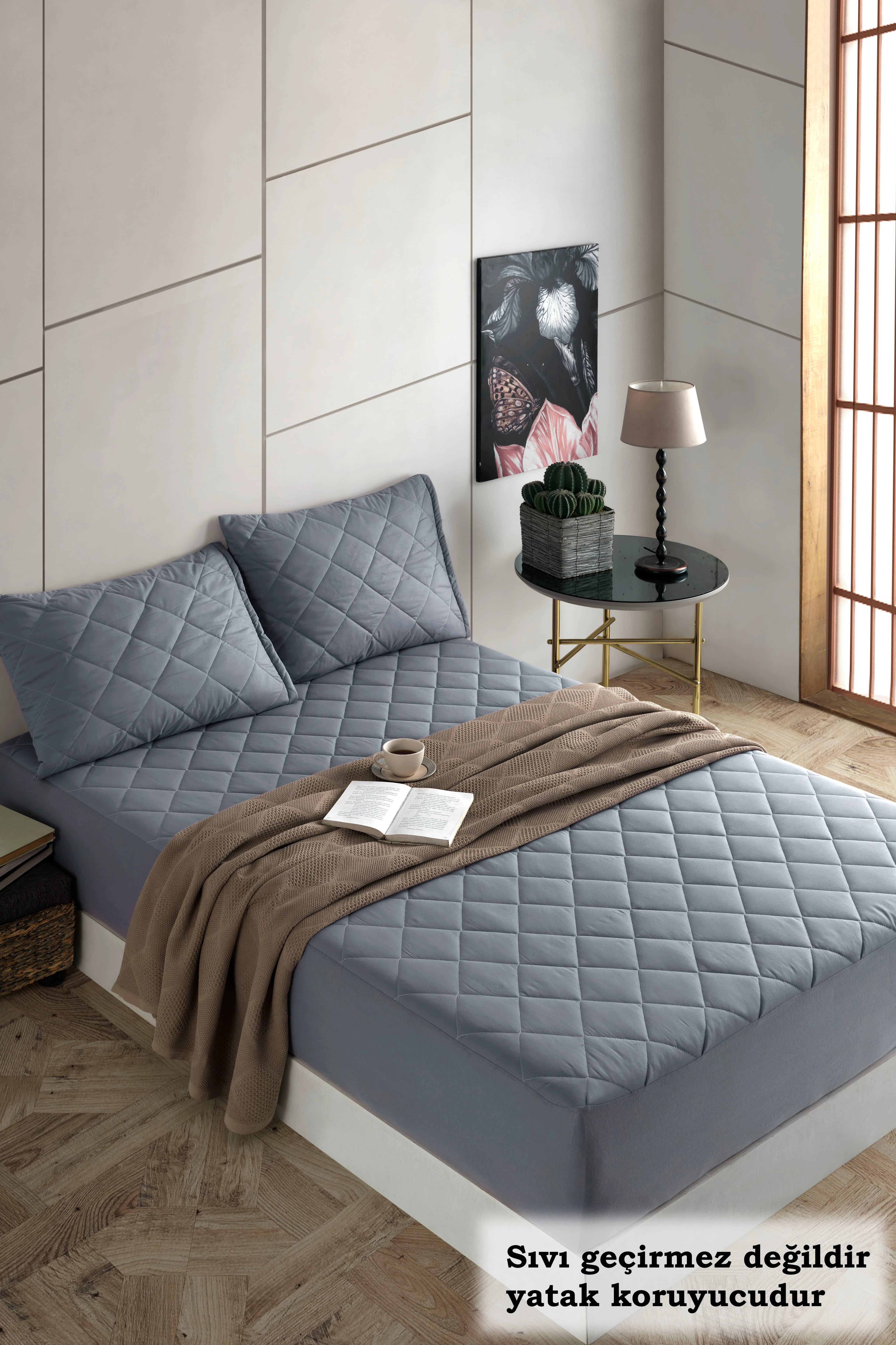 Formeya Renkli Kapitone %100 Pamuk Lastikli Çarşaf Takımı (2 YASTIK KORUYUCU DAHİL)