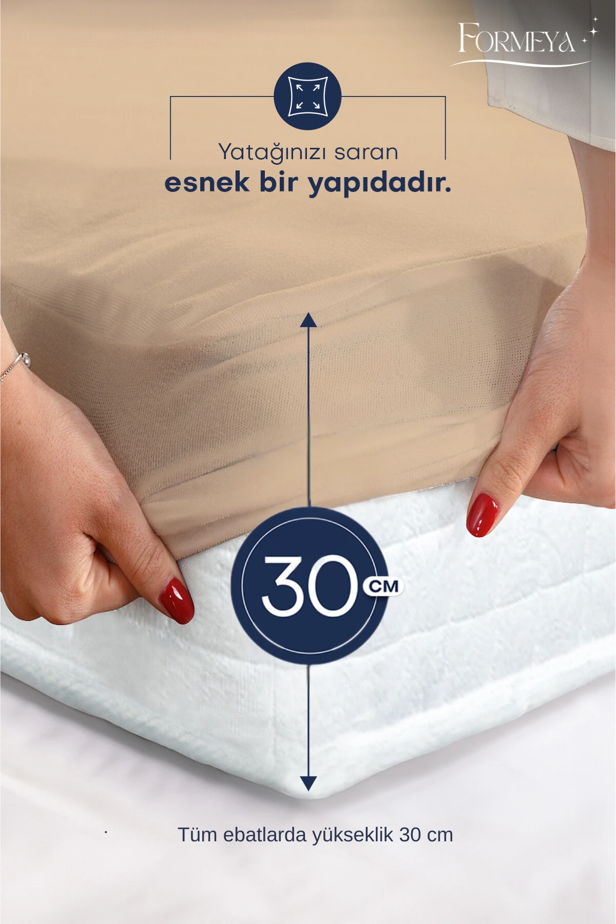 Set Kahverengi Mikro Fitted Sıvı Geçirmez Alez ve 2 Adet Yastık Alezi (9 Ebat)