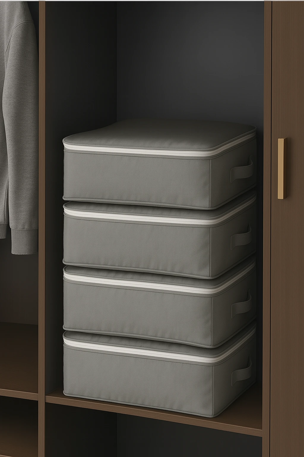 4 Adet Çok Amaçlı Giysi Dolap Düzenleyici Hurç- Kazak-Giysi-Pike-Battaniye Hurcu 40x40x30 cm (fba)