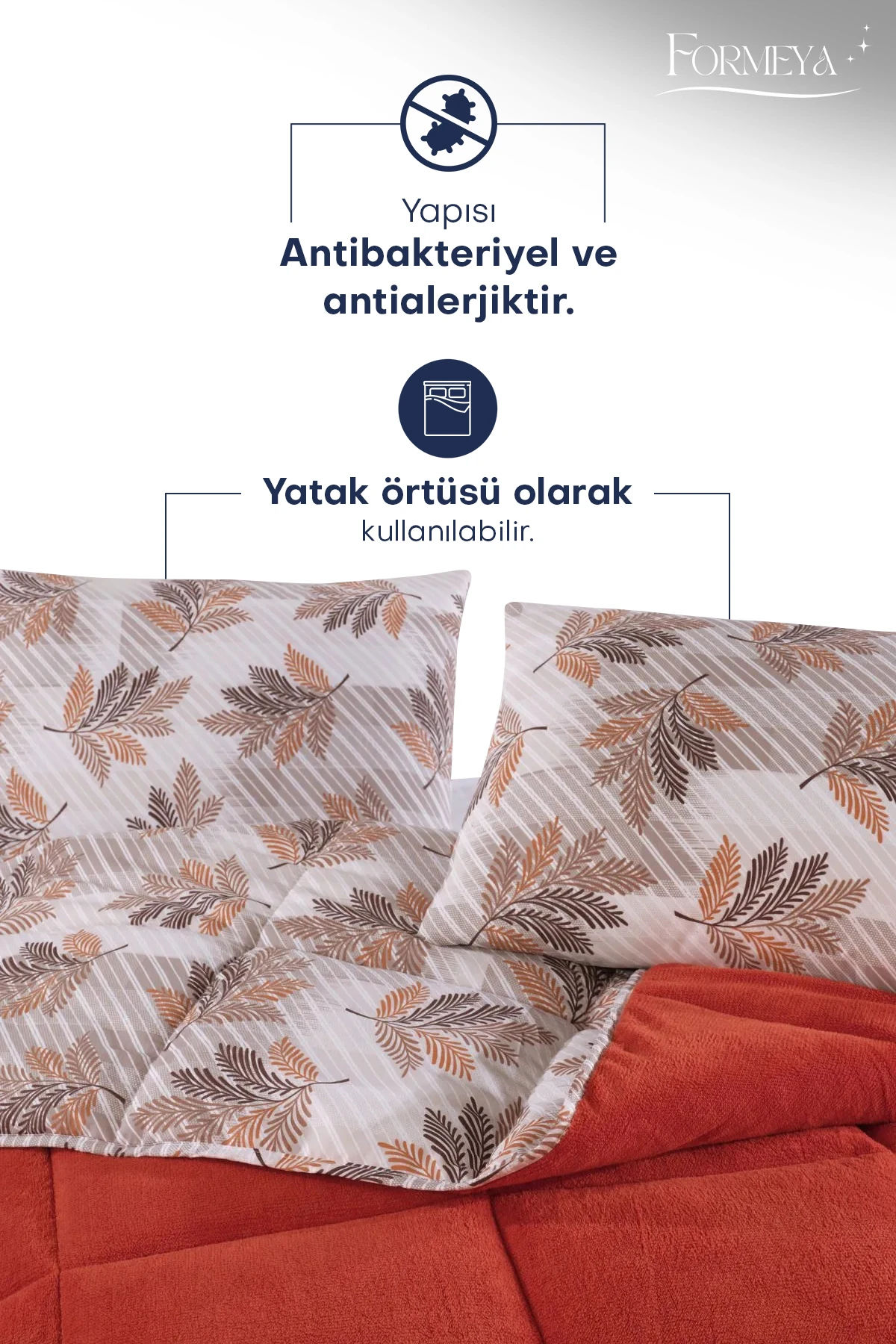 Tek Kişilik Lüx Wellsoft Yorgan Çift Taraflı Yastık Kılıflı 155x215 cm Yorgan