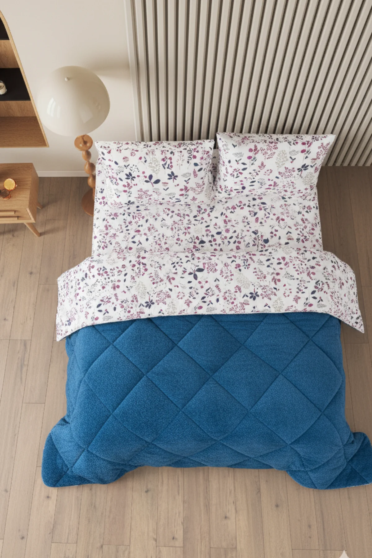 Morena Battal Boy Lüx Wellsoft Yorgan Çift Taraflı - 2 Adet Yastık Kılıflı Yorgan Seti 215x235 cm - Mavi