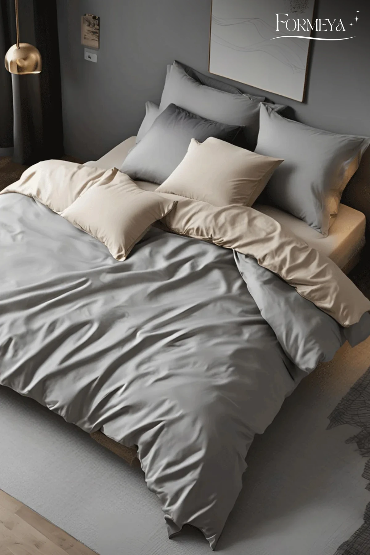 Lastikli Çarşaflı Nevresim Takımı Çift Kişilik (2 Adet Yastık Kılıflı)