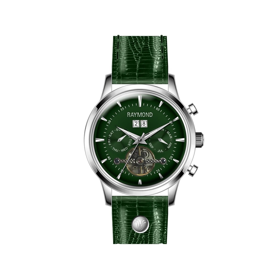 Raymond A4123-SS-GREEN-GREEN Otomatik Erkek Kol Saati