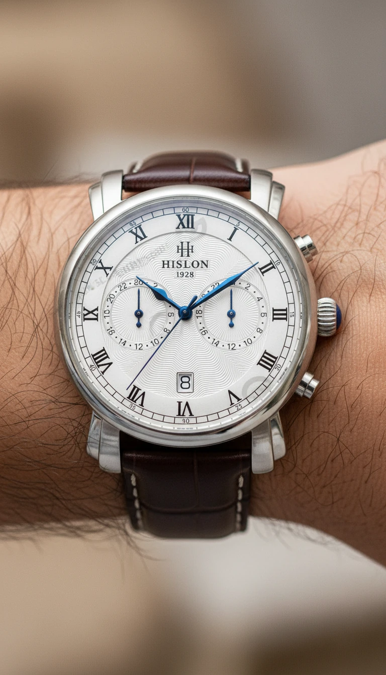 Hislon Kahverengi Deri Kordon Erkek Kol Saati DT204S-02KS