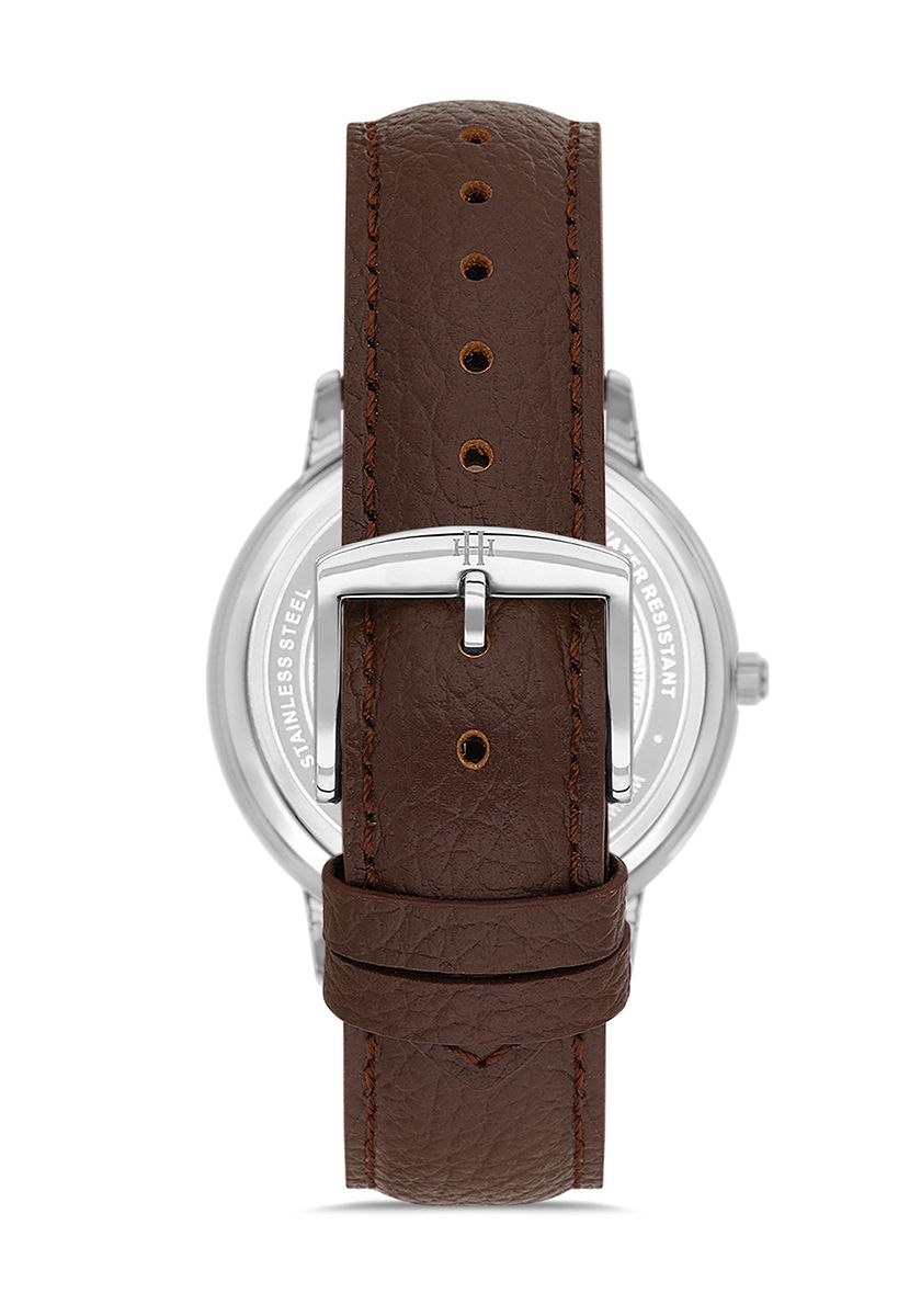 Hislon Kahverengi Deri Kordon Erkek Kol Saati CL161S-15KS