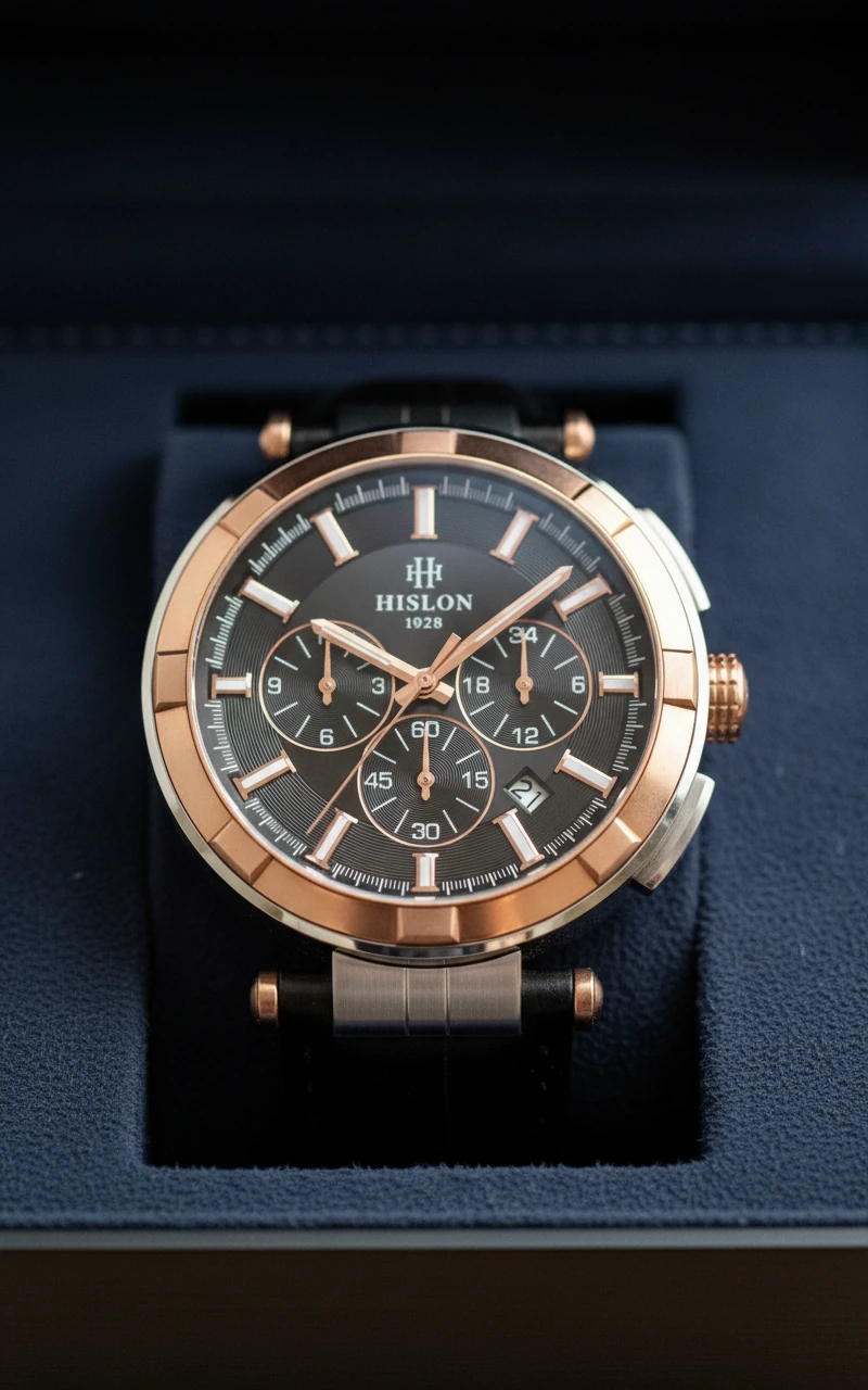 Hislon Siyah Deri Kordon Erkek Kol Saati DT202T-04BR