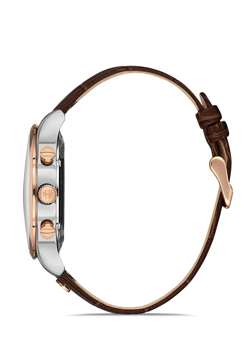 Hislon Kahverengi Deri Kordon Erkek Kol Saati MS101R-15KR