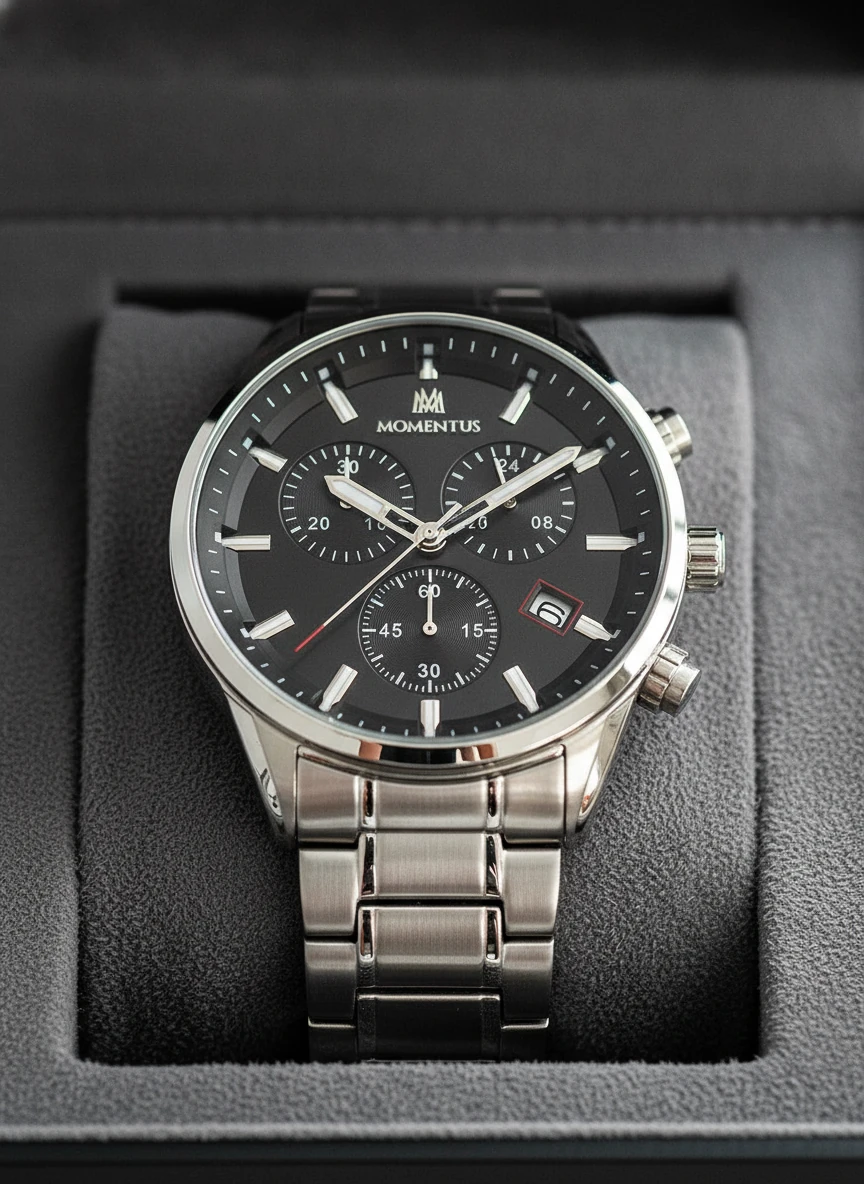 Momentus Gümüş Çelik Kordon Erkek Kol Saati SC380S-04SS