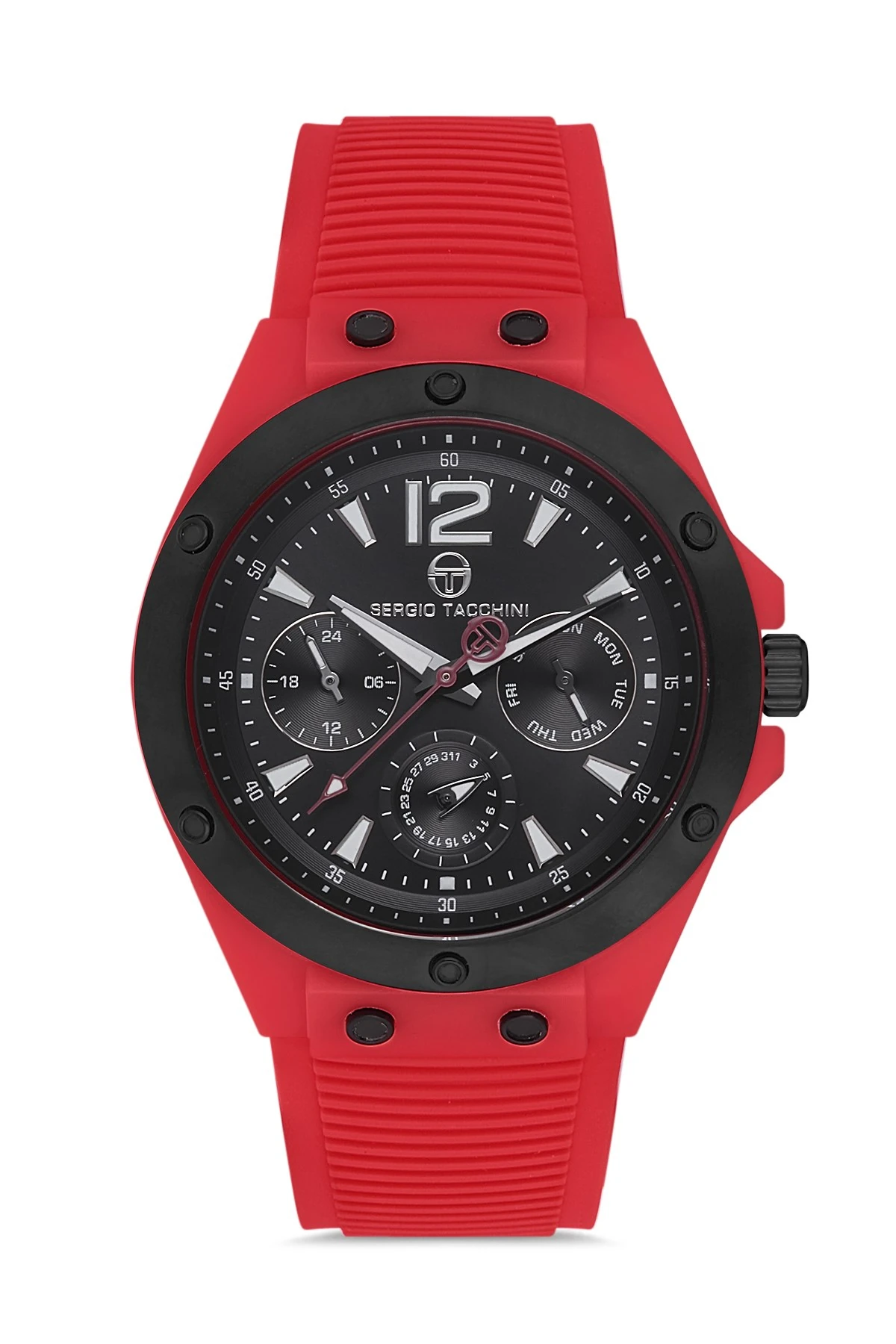 Sergio Tacchini Kırmızı Silikon Kordon Erkek Kol Saati L.ST.1.10142.3