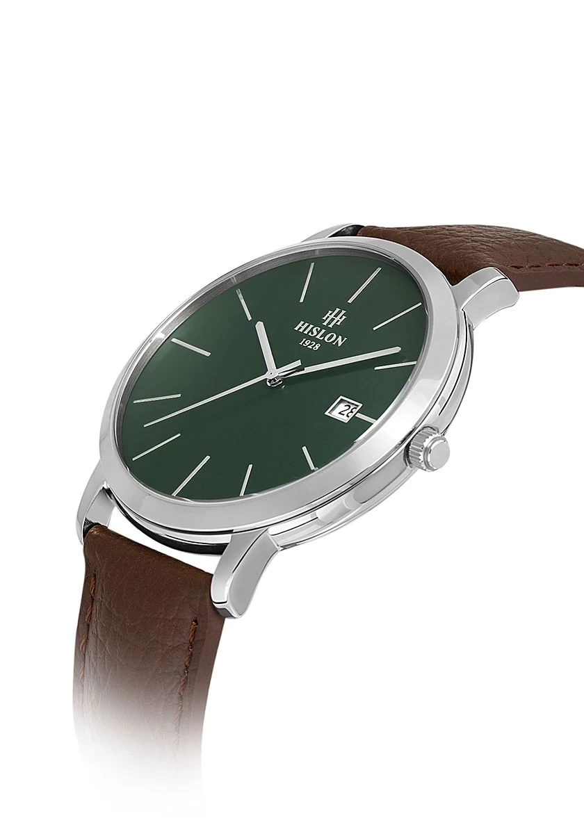 Hislon Kahverengi Deri Kordon Erkek Kol Saati CL161S-15KS