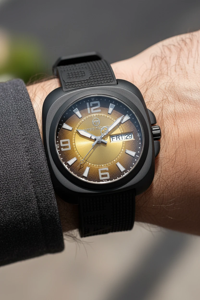 Sergio Tacchini Siyah Silikon Kordon Erkek Kol Saati L.ST.1.10092.2A