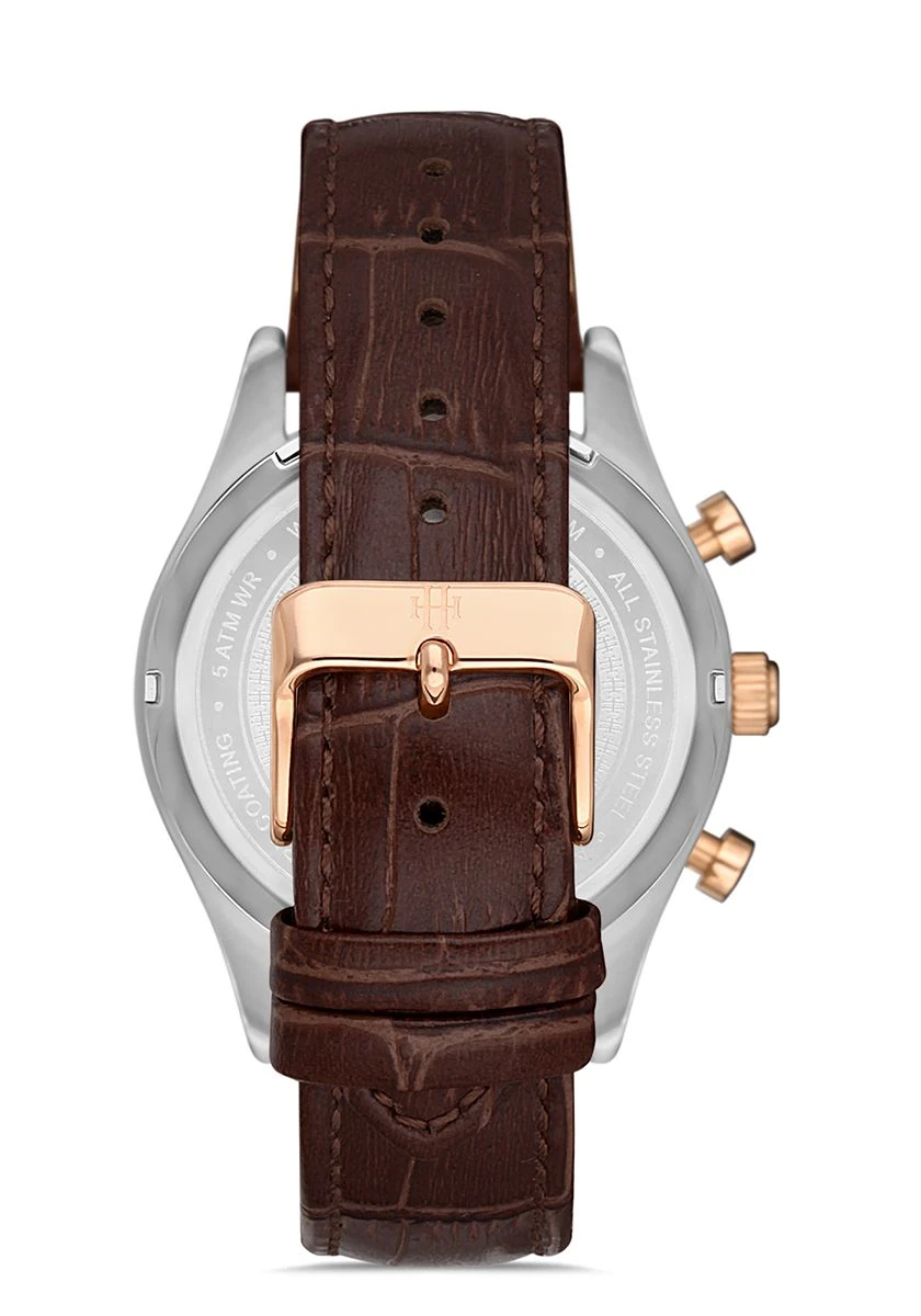 Hislon Kahverengi Deri Kordon Erkek Kol Saati MS101R-15KR