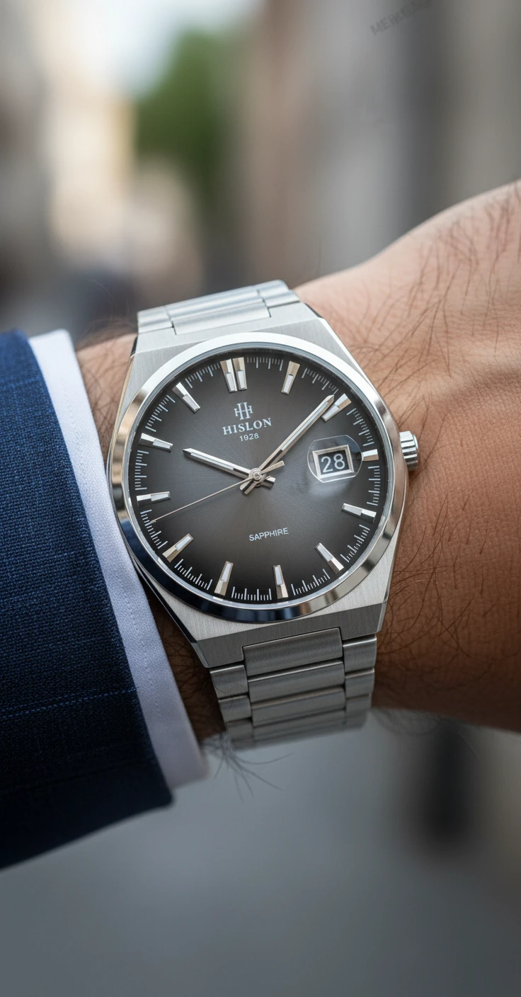 Hislon Gümüş Çelik Kordon Erkek Kol Saati CL222S-04SS