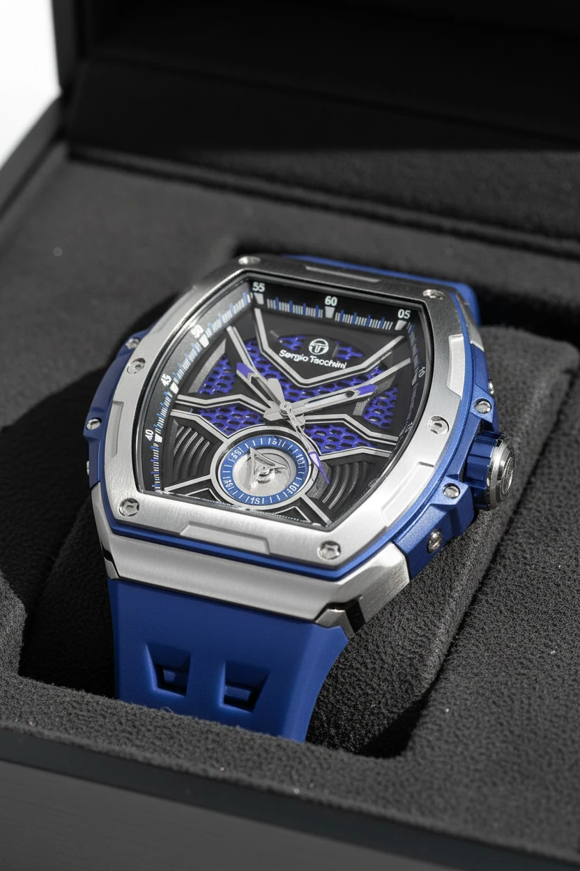 Sergio Tacchini Lacivert Silikon Kordon Erkek Kol Saati L.ST.2.10001-2