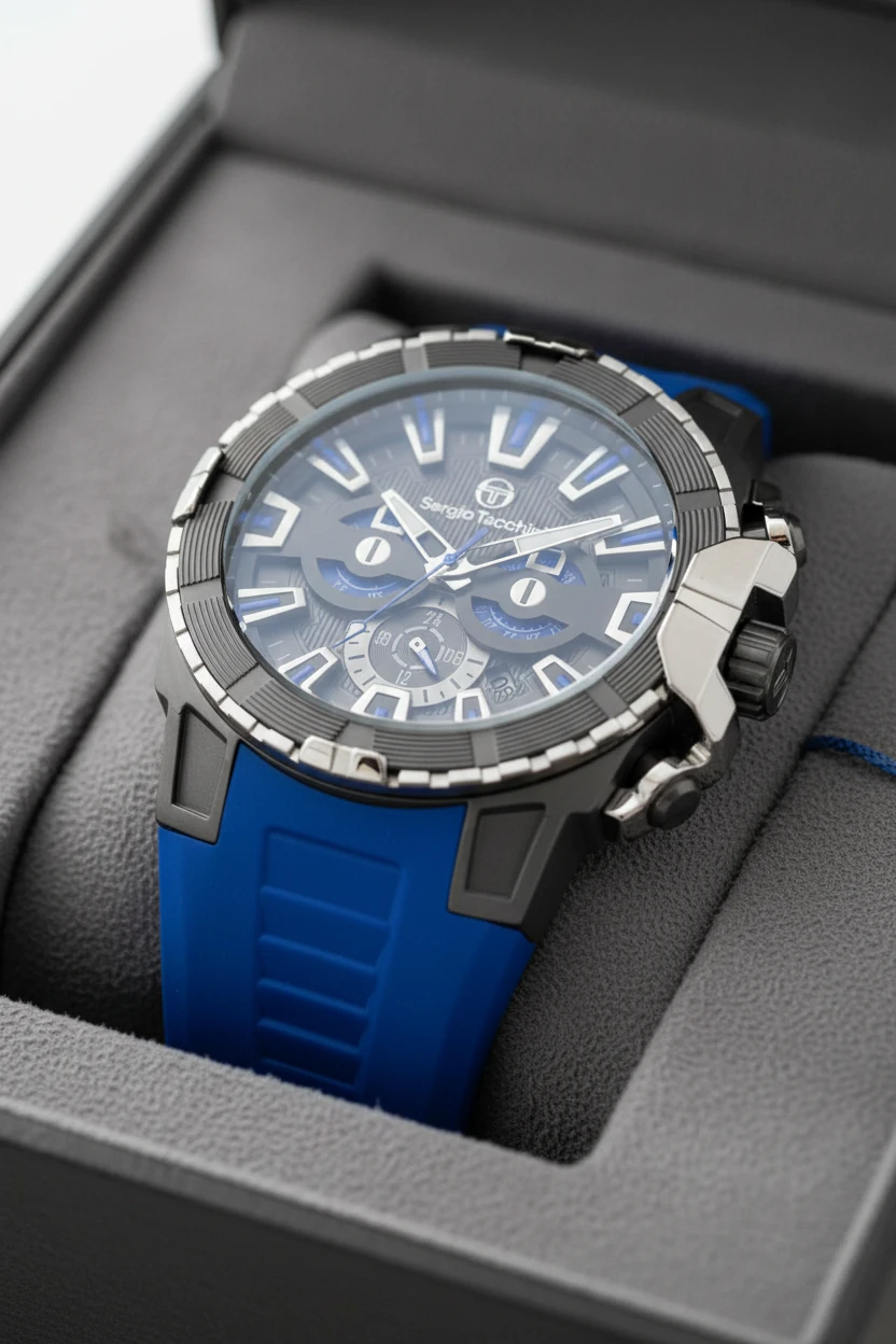 Sergio Tacchini Mavi Silikon Kordon Erkek Kol Saati L.ST.5.10001.2