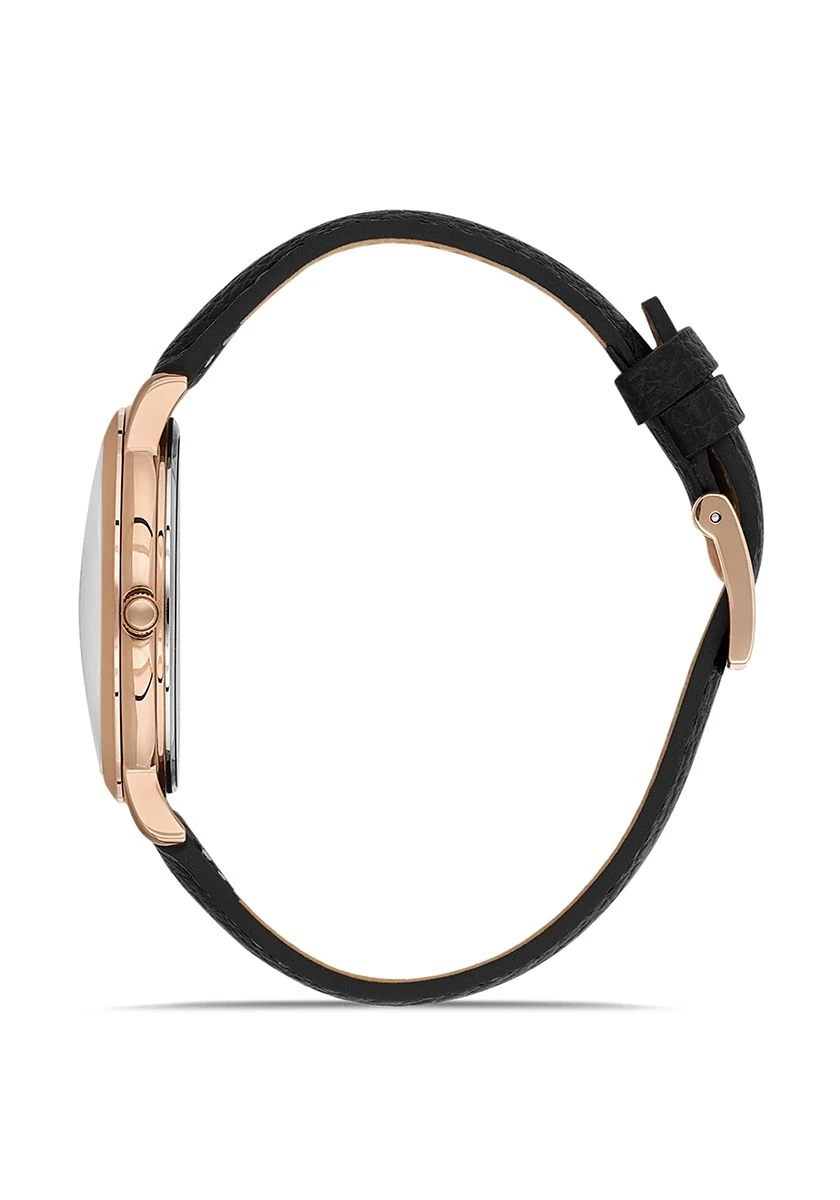 Hislon Siyah Deri Kordon Erkek Kol Saati CL161R-04BR