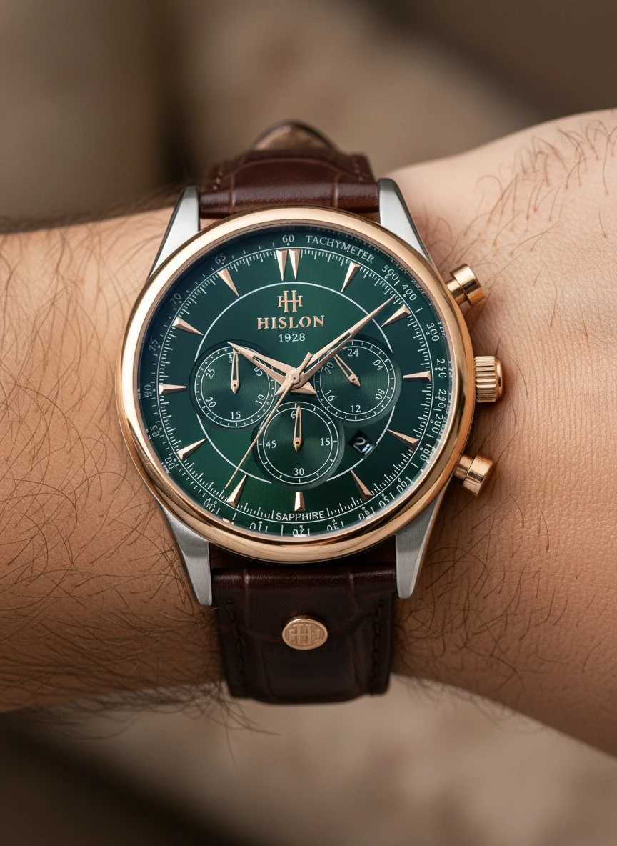 Hislon Kahverengi Deri Kordon Erkek Kol Saati MS101R-15KR