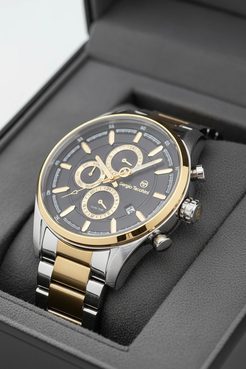 Sergio Tacchini Gold Gümüş Çelik Kordon Erkek Kol Saati L.ST.1.10179.4