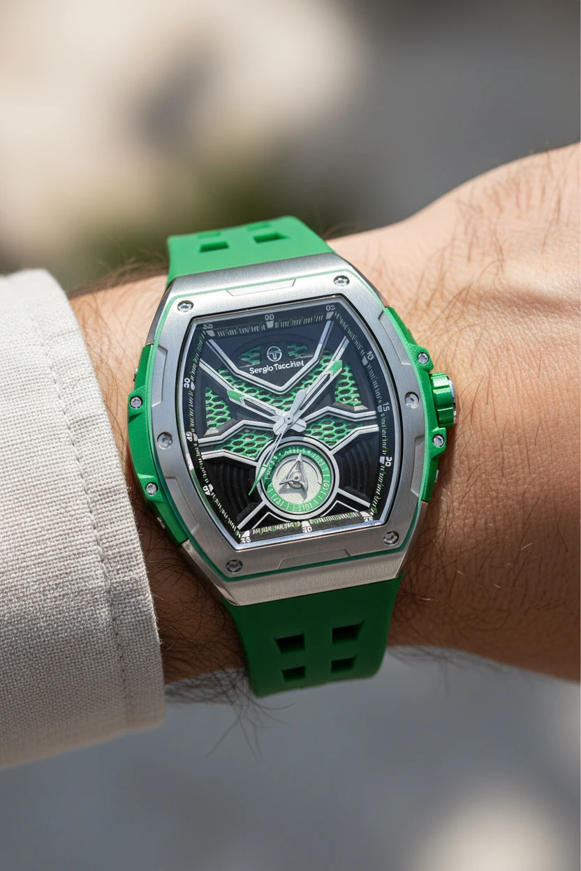 Sergio Tacchini Yeşil Silikon Kordon Erkek Kol Saati L.ST.2.10001-3