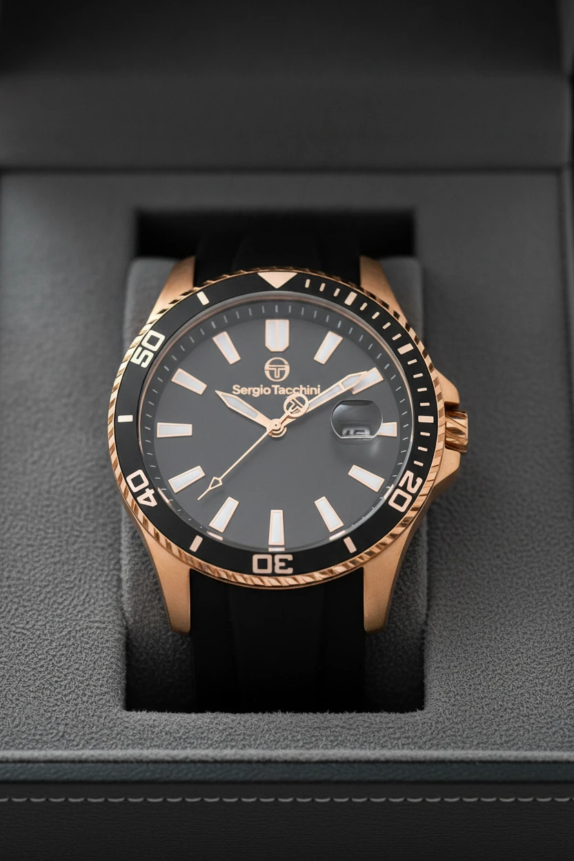 Sergio Tacchini Siyah Silikon Kordon Erkek Kol Saati L.ST.1.10361.3