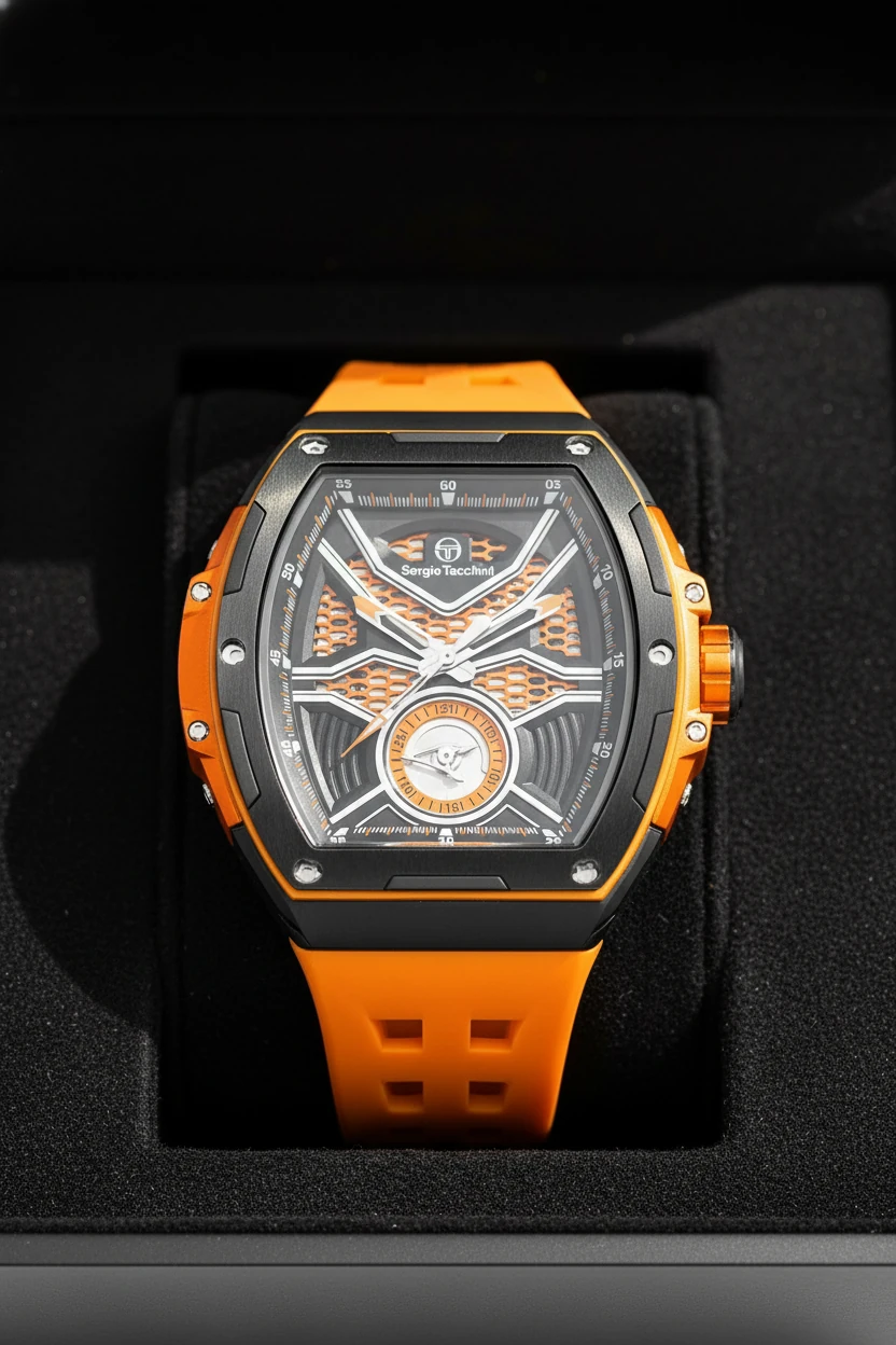 Sergio Tacchini Turuncu Silikon Kordon Erkek Kol Saati L.ST.2.10001-5