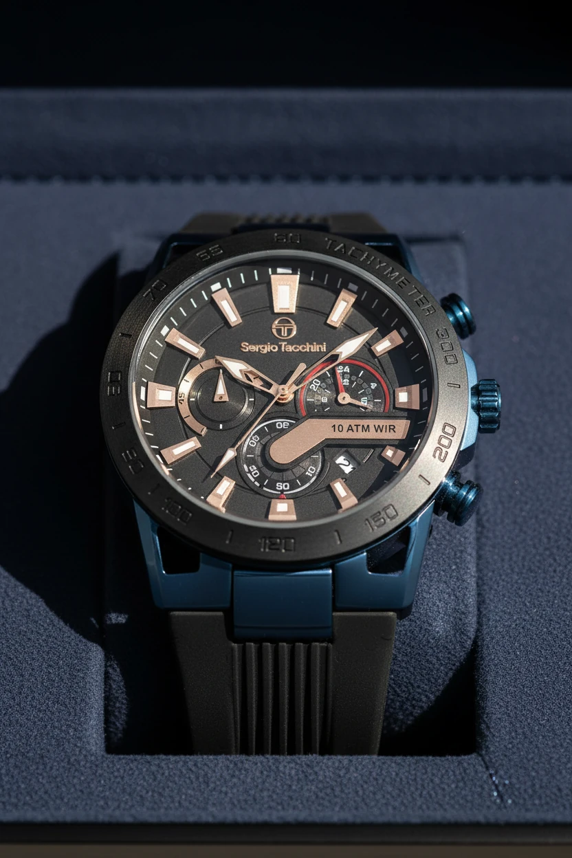 Sergio Tacchini Siyah Silikon Kordon Erkek Kol Saati L.ST.1.10431-2