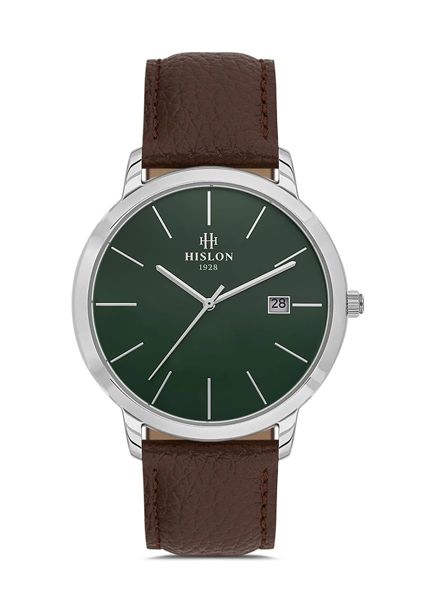Hislon Kahverengi Deri Kordon Erkek Kol Saati CL161S-15KS