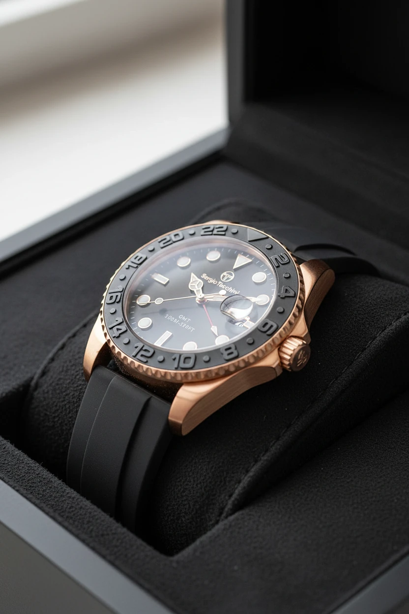 Sergio Tacchini Siyah Silikon Kordon Erkek Kol Saati L.ST.1.10429-5