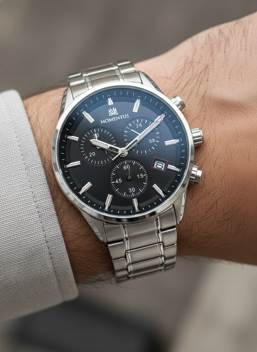 Momentus Gümüş Çelik Kordon Erkek Kol Saati SC380S-04SS