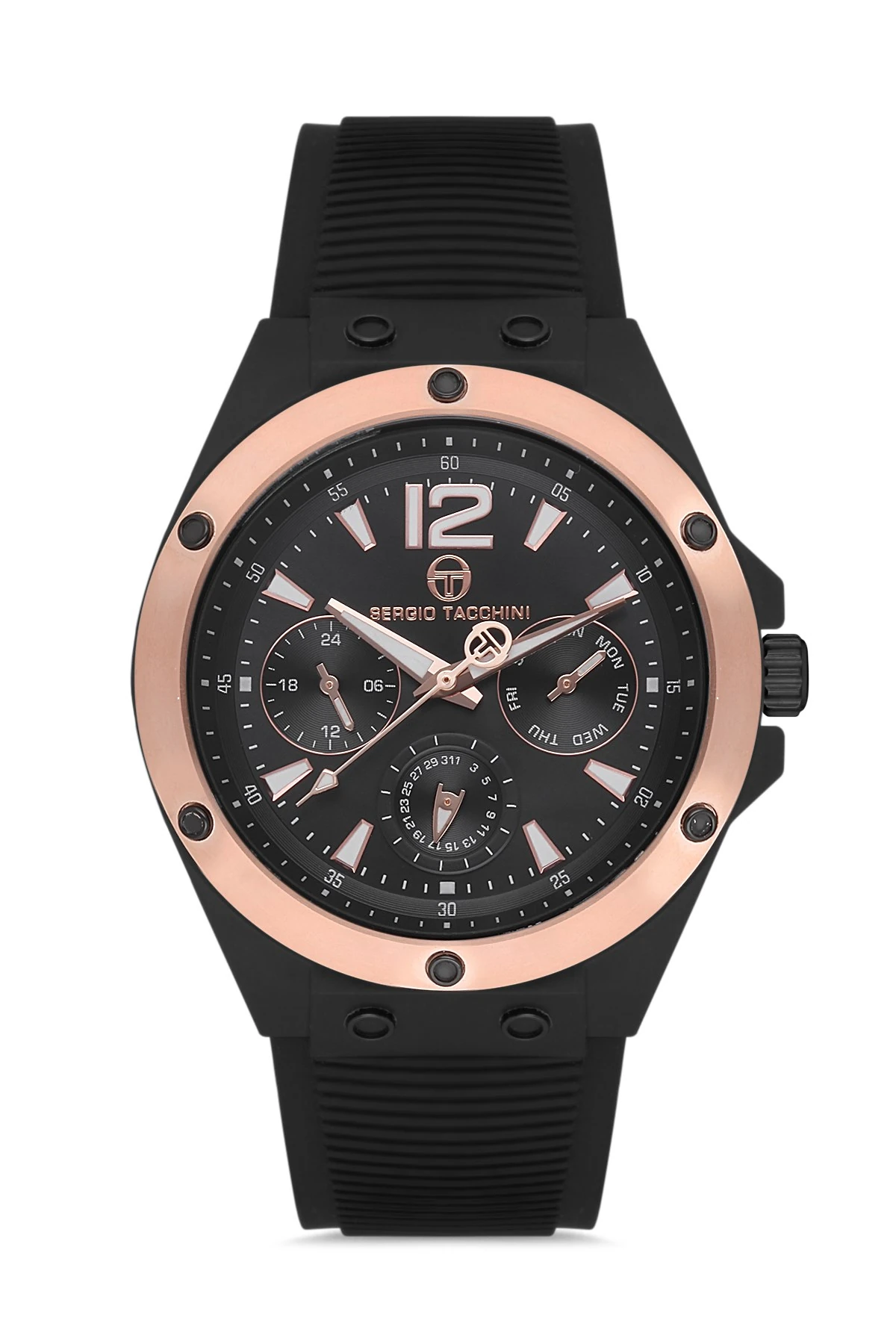 Sergio Tacchini Siyah Silikon Kordon Erkek Kol Saati L.ST.1.10142.2
