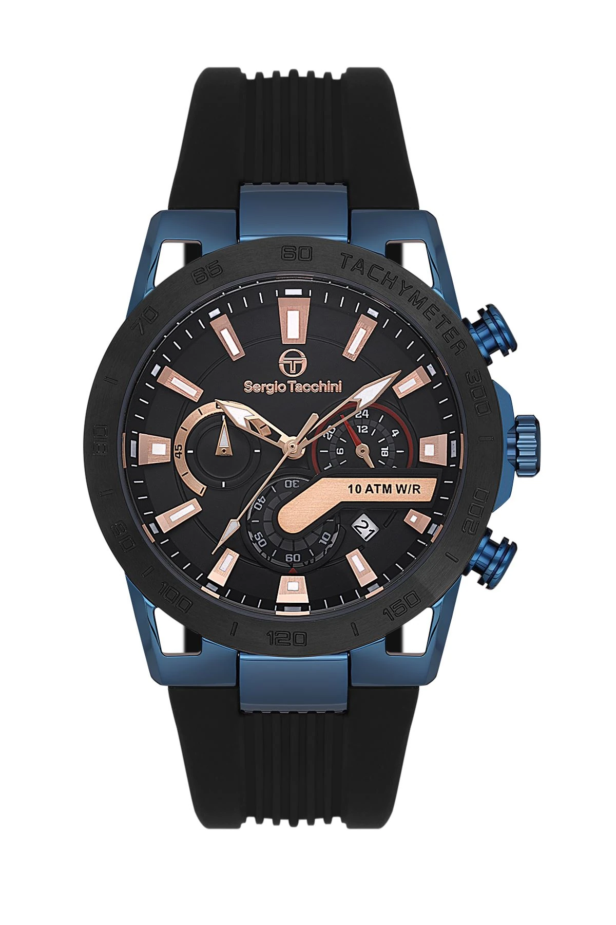 Sergio Tacchini Siyah Silikon Kordon Erkek Kol Saati L.ST.1.10431-2