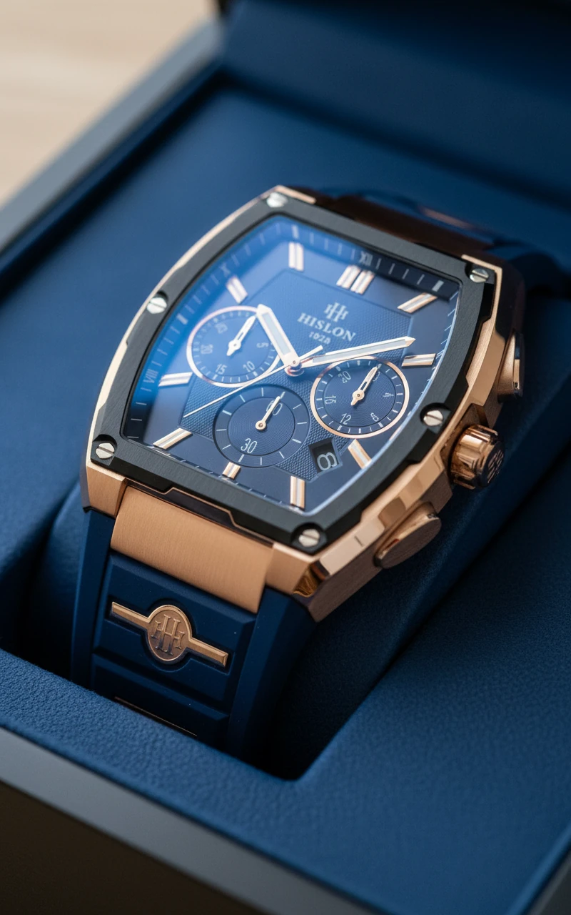 Hislon Lacivert Silikon Kordon Erkek Kol Saati MS151T-11MR