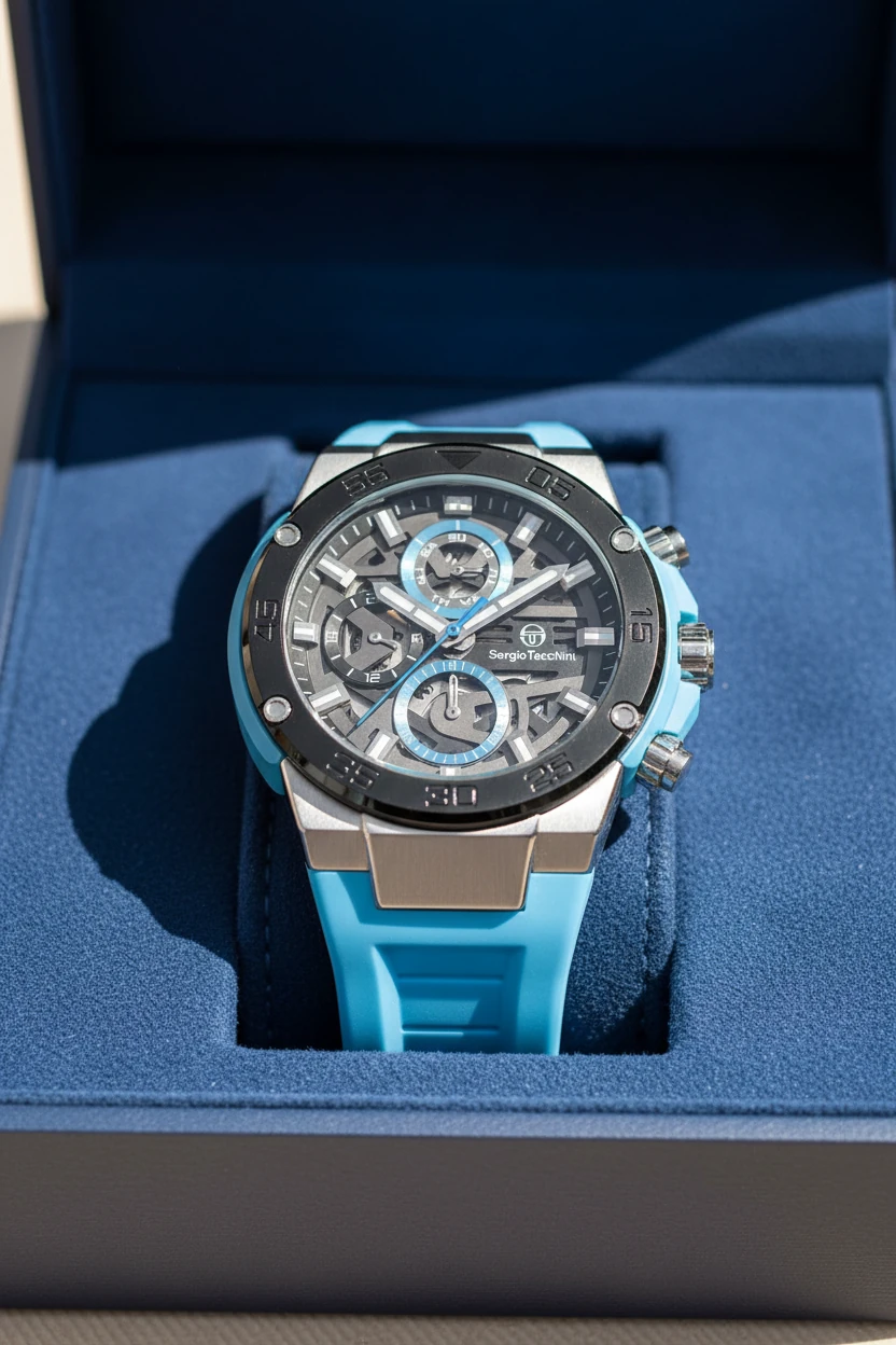 Sergio Tacchini Turkuaz Silikon Kordon Erkek Kol Saati L.ST.3.10006-4