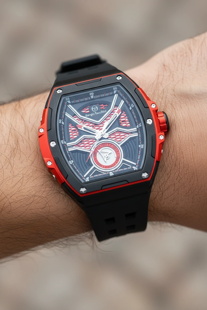 Sergio Tacchini Siyah Silikon Kordon Erkek Kol Saati L.ST.2.10001-4