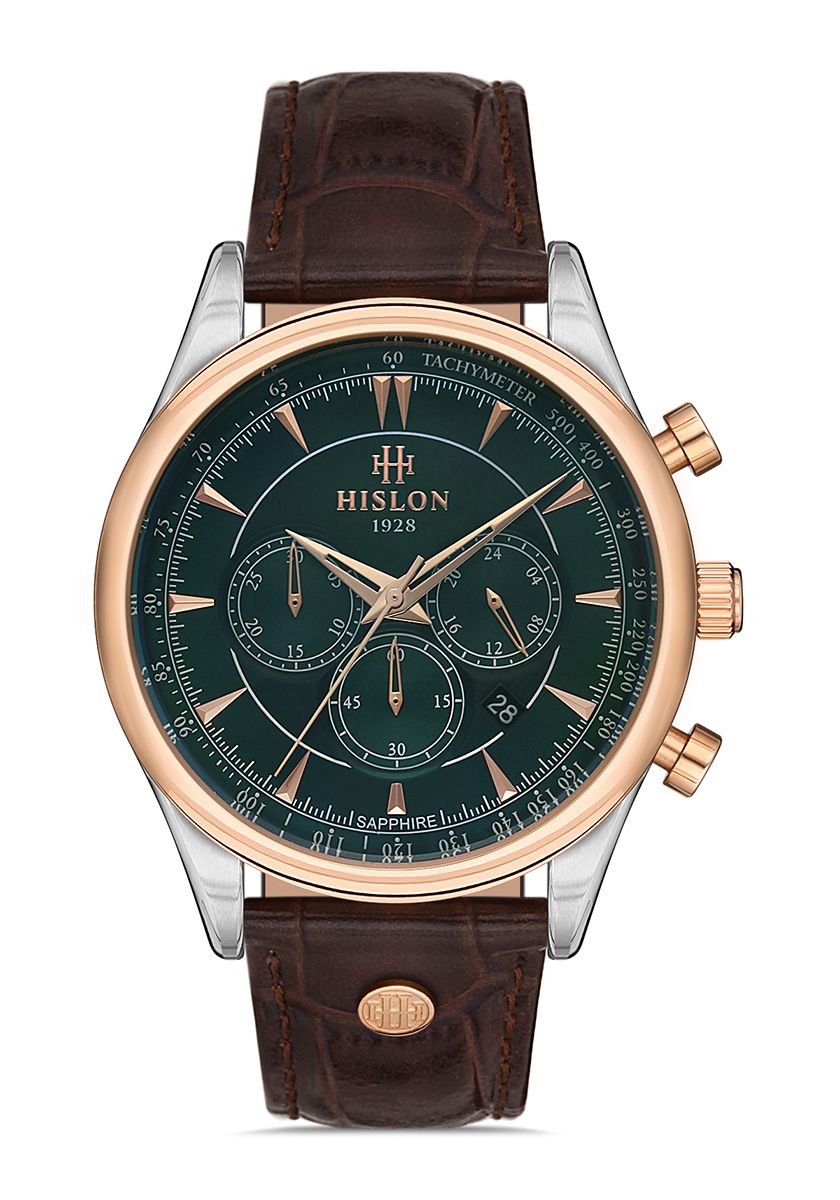 Hislon Kahverengi Deri Kordon Erkek Kol Saati MS101R-15KR