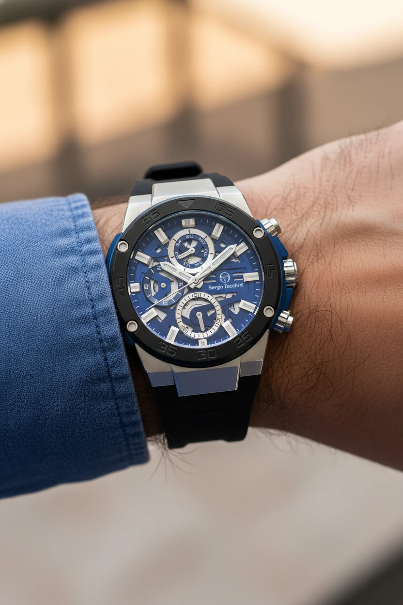 Sergio Tacchini Siyah Silikon Kordon Erkek Kol Saati L.ST.3.10006-5