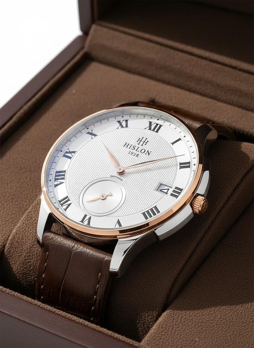 Hislon Kahverengi Deri Kordon Erkek Kol Saati CL120T-02KR