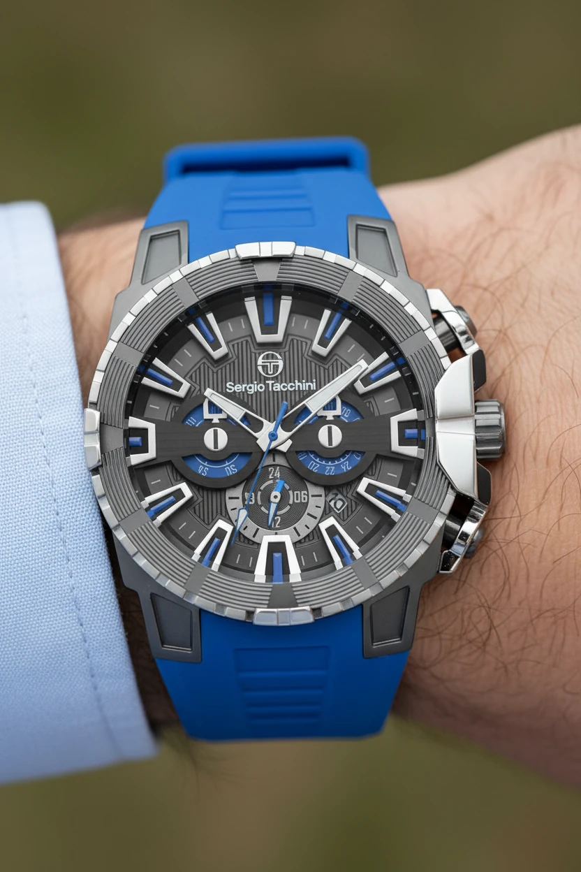 Sergio Tacchini Mavi Silikon Kordon Erkek Kol Saati L.ST.5.10001.2