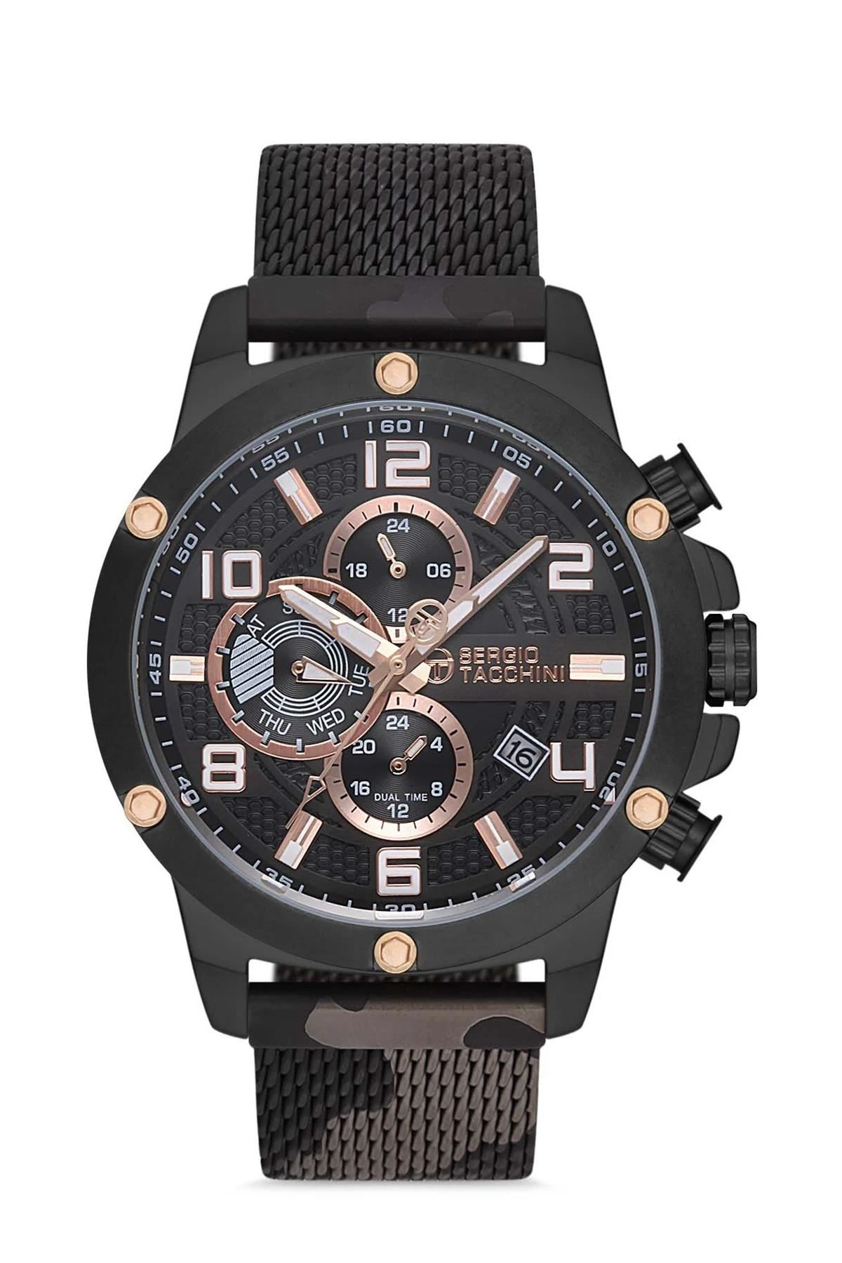 Sergio Tacchini Kamuflaj Hasır Kordon Erkek Kol Saati L.ST.1.10140.3