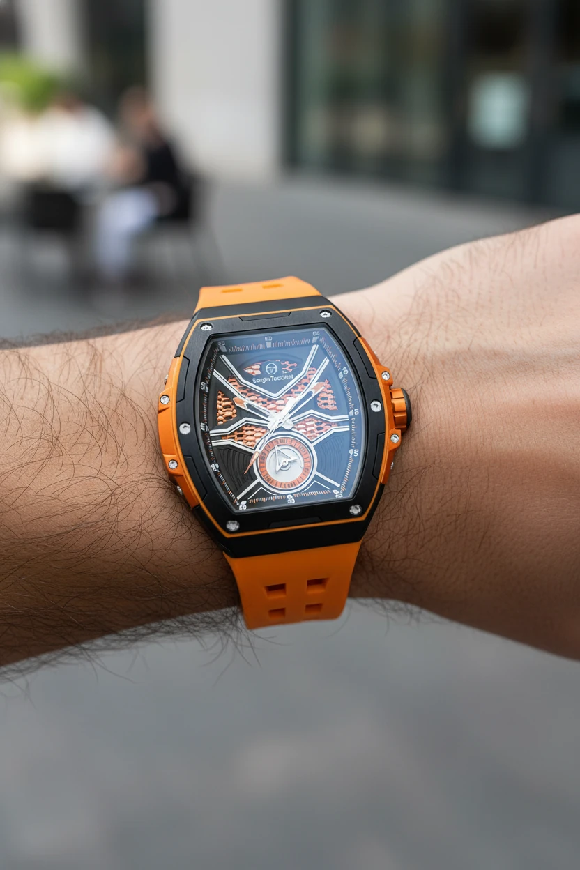 Sergio Tacchini Turuncu Silikon Kordon Erkek Kol Saati L.ST.2.10001-5