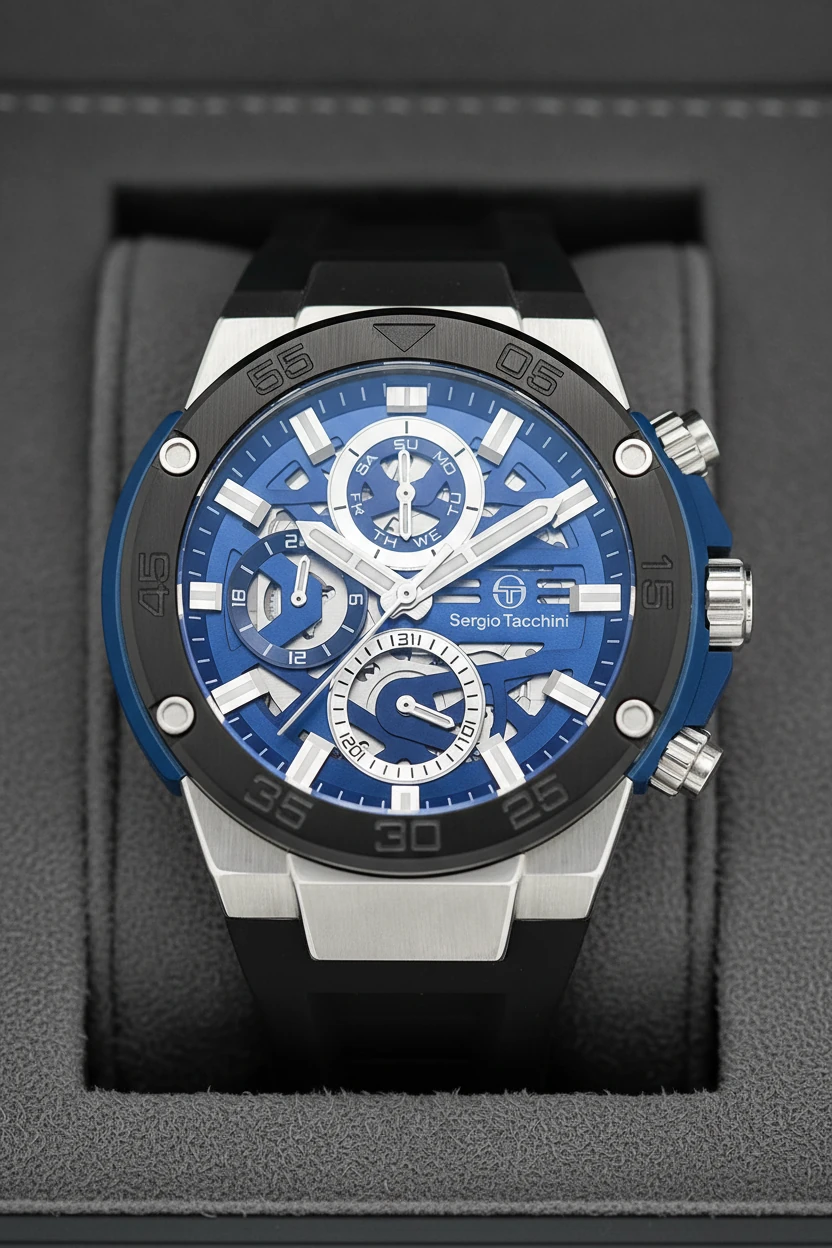 Sergio Tacchini Siyah Silikon Kordon Erkek Kol Saati L.ST.3.10006-5